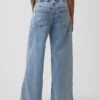 Jeans baggy ample en maille à taille mi-haute