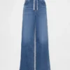 Jeans baggy ample en maille à taille mi-haute