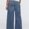 Jeans baggy ample en maille à taille mi-haute