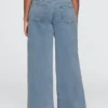 Jeans baggy ample en maille à taille mi-haute