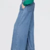 Jeans baggy ample à plis ultra-doux, taille mi-haute