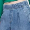 Jeans baggy ample à plis ultra-doux, taille mi-haute