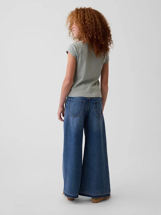 Jeans baggy brodés taille basse pour enfant