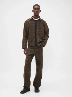 Jeans baggy en toile à carreaux