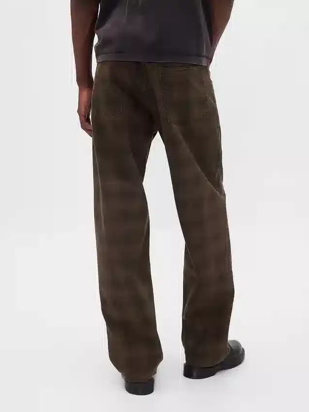 Jeans baggy en toile à carreaux