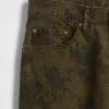 Jeans baggy en toile à motifs floraux