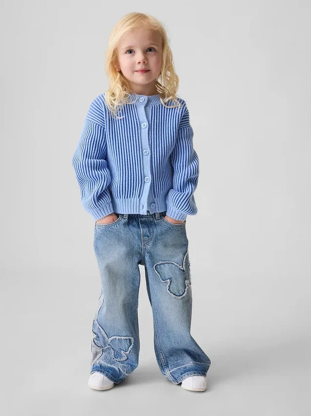 Jeans baggy à enfiler « Butterfly » pour Bébé & Enfant