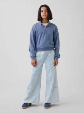 Jeans baggy faciles à enfiler à taille basse pour enfants