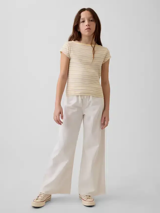 Jeans baggy faciles à enfiler à taille basse pour enfants