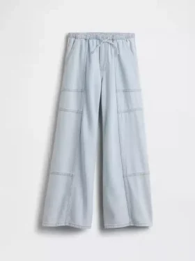 Jeans baggy faciles à enfiler à taille basse pour enfants