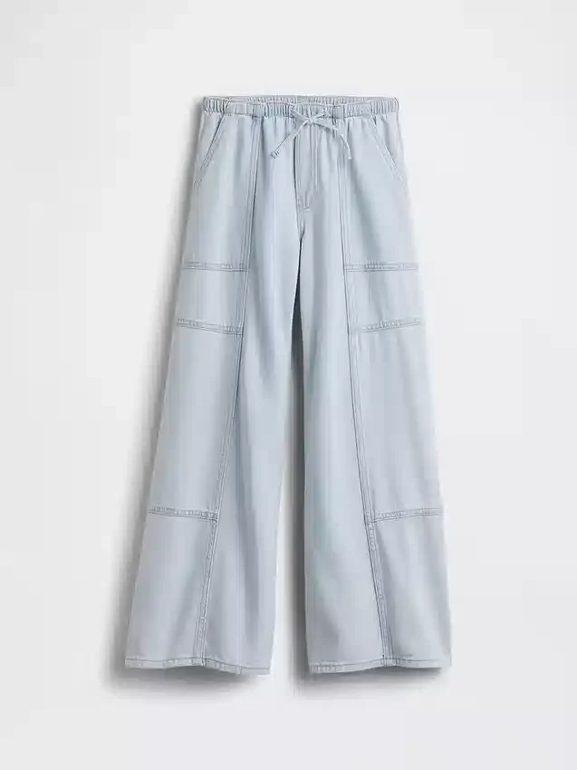 Jeans baggy faciles à enfiler à taille basse pour enfants