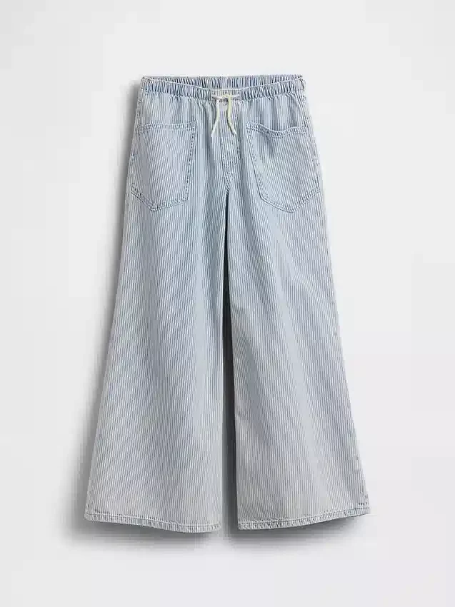 Jeans baggy faciles à enfiler à taille basse pour enfants