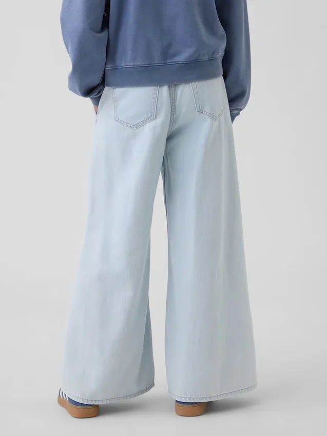 Jeans baggy faciles à enfiler à taille basse pour enfants