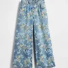 Jeans baggy à fleurs pour enfants