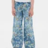 Jeans baggy à fleurs pour enfants