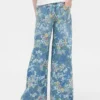 Jeans baggy à fleurs pour enfants
