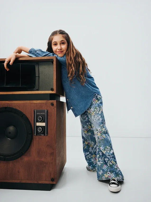 Jeans baggy à fleurs pour enfants