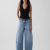 Jeans baggy fuselé à taille moyenne