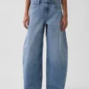 Jeans baggy fuselé à taille moyenne