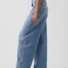 Jeans baggy fuselé à taille moyenne