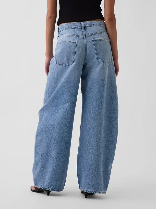 Jeans baggy fuselé à taille moyenne