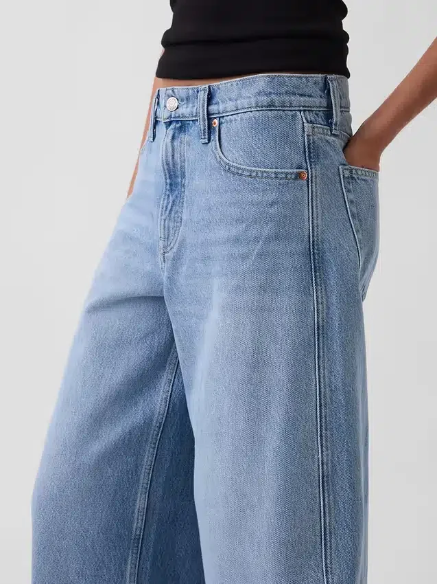 Jeans baggy fuselé à taille moyenne