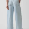 Jeans baggy plissé ultra-doux à taille mi-haute