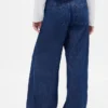 Jeans baggy plissé ultra-doux à taille mi-haute