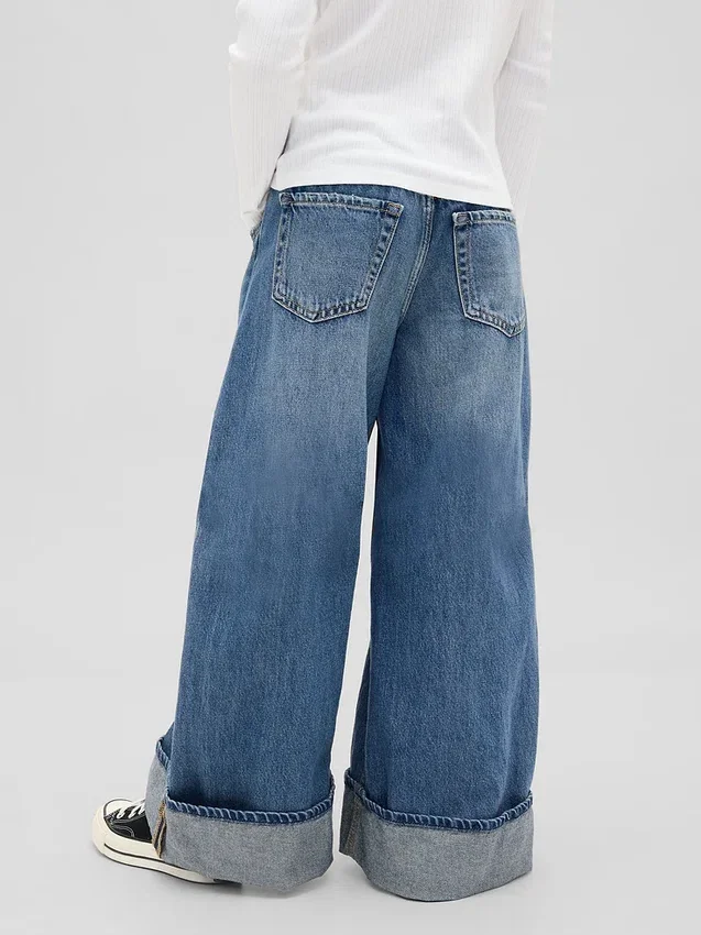 Jeans baggy pour enfant à taille basse et jambes larges