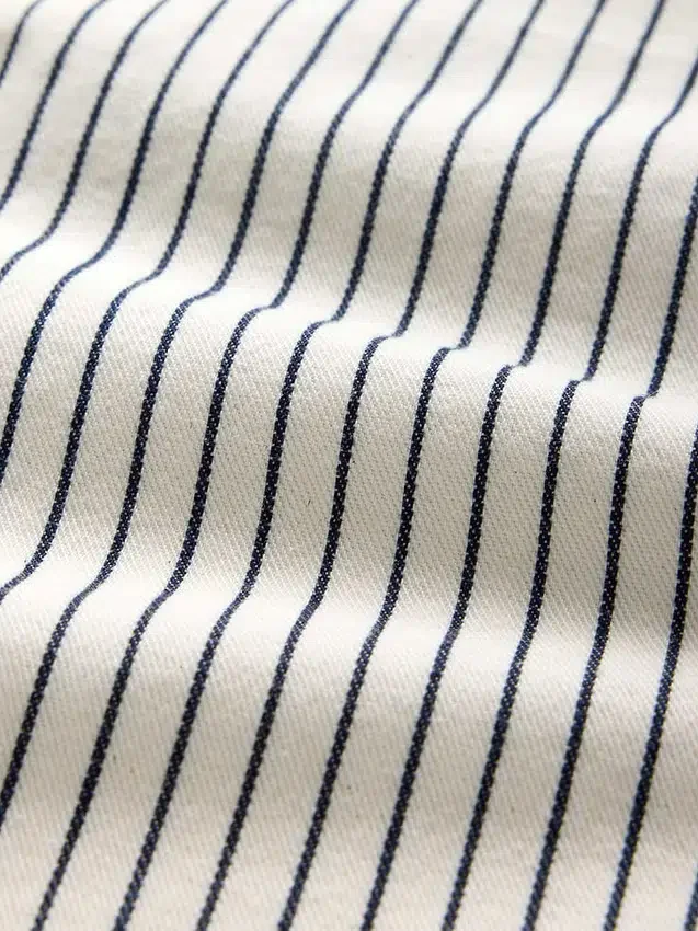 Jeans baggy à rayures en denim, taille mi-haute