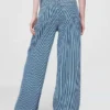 Jeans baggy à rayures en denim ultra-doux, taille mi-haute