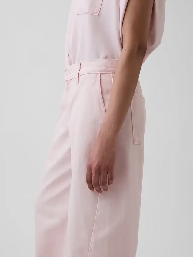 Jeans baggy rose taille basse GAP × Hfr de la collection Nicole Benefield