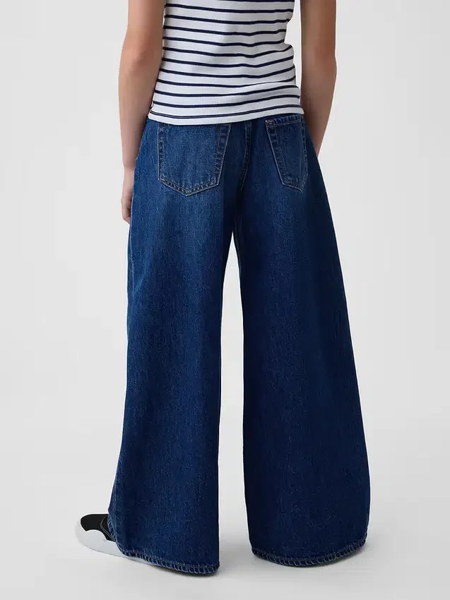 Jeans baggy taille basse avec empiècement avant pour enfants