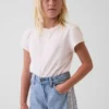 Jeans baggy taille basse à bordure en dentelle pour enfant