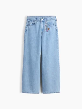 Jeans baggy taille basse brodé « I Heart NY » pour enfants