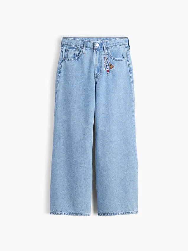 Jeans baggy taille basse brodé « I Heart NY » pour enfants