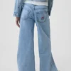 Jeans baggy taille basse brodé « I Heart NY » pour enfants