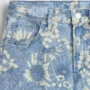 Jeans baggy à taille basse et imprimé floral pour enfants