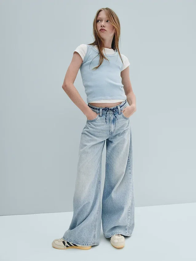 Jeans baggy taille basse pour enfant