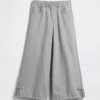 Jeans baggy taille basse pour enfant avec nœuds et ourlet fendu