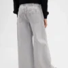 Jeans baggy taille basse pour enfant avec nœuds et ourlet fendu