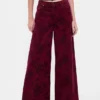 Jeans baggy à taille mi-haute et imprimé floral