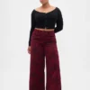 Jeans baggy à taille mi-haute et imprimé floral