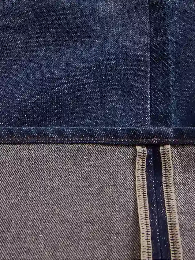 Jeans baggy à taille mi-haute et revers métallisés