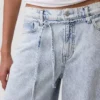 Jeans baggy à taille mi-haute, ultra-doux, avec micro-ceinture