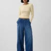 Jeans baggy taille mi-haute, ultra-doux et aux coutures discrètes