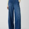 Jeans baggy taille mi-haute, ultra-doux et aux coutures discrètes