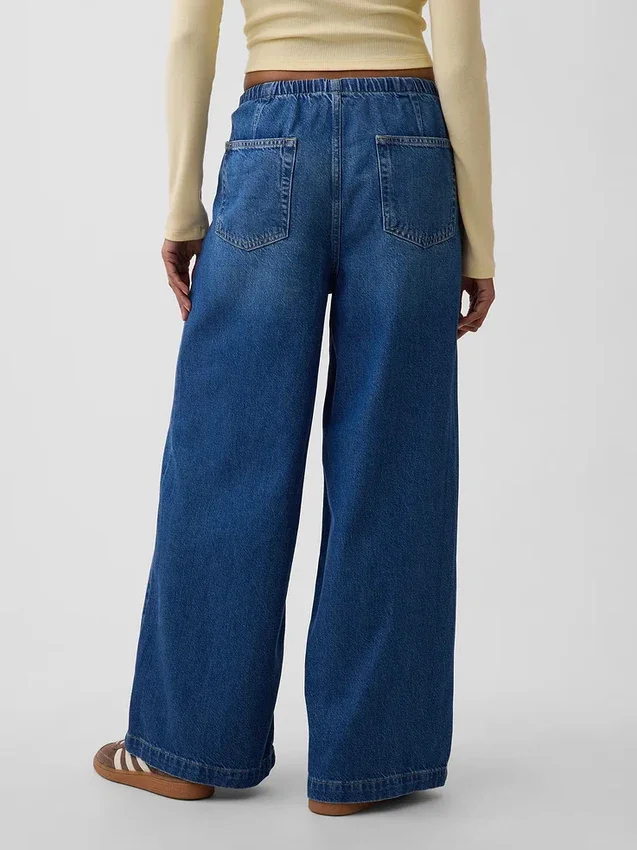 Jeans baggy taille mi-haute, ultra-doux et aux coutures discrètes