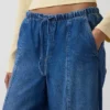 Jeans baggy taille mi-haute, ultra-doux et aux coutures discrètes