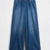 Jeans baggy taille mi-haute, ultra-doux et aux coutures discrètes